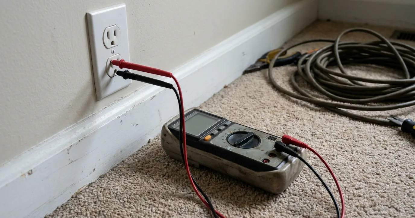 A meter at a wall outlet